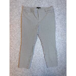 Banana Republic Sloan Pants Size 14 Houndstooth Plaid Straight Leg Black White
